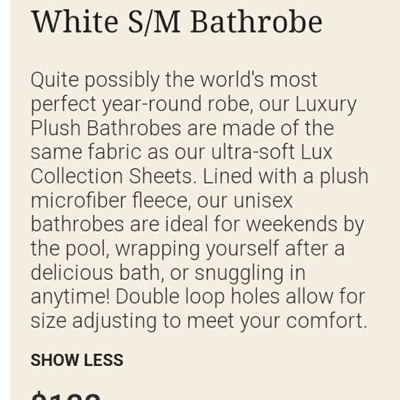 - Jennifer Adams Home luxury micro fiber ivory bathrobe unisex size L - Picture 6 of 11